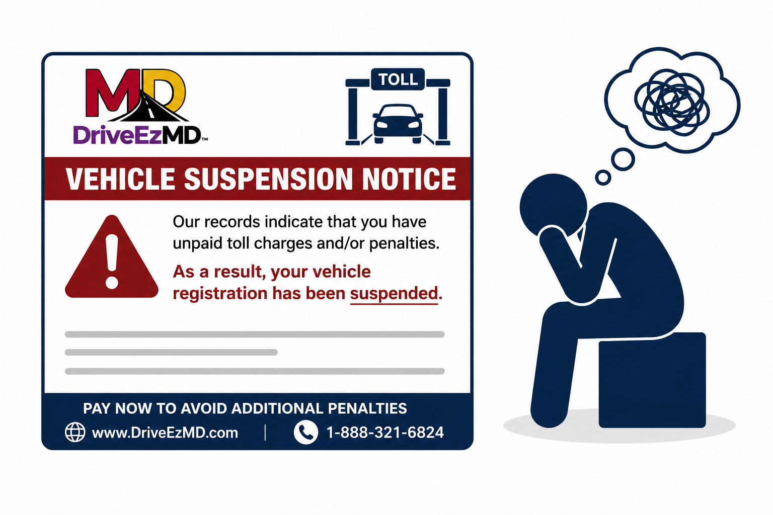 The customer’s vehicle registration will either be flagged for non-renewal or suspension.